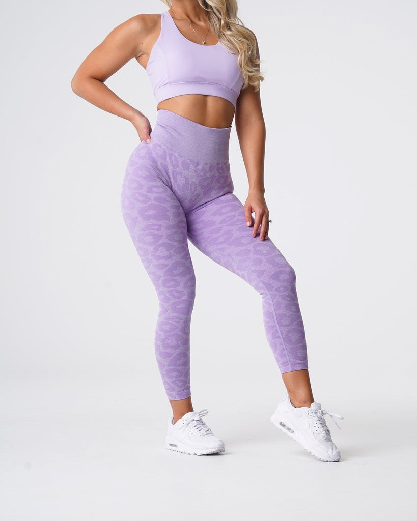 NVGTN Leopard Seamless Leggings Lilac | 68245-IFZU