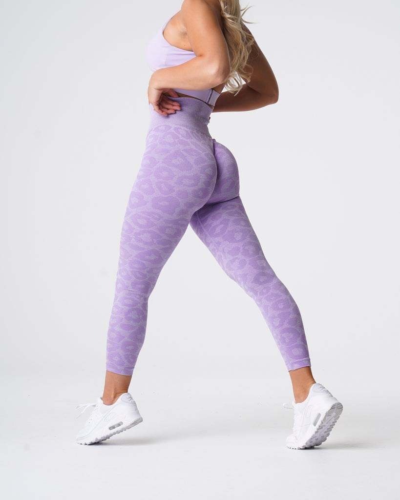 NVGTN Leopard Seamless Leggings Lilac | 68245-IFZU