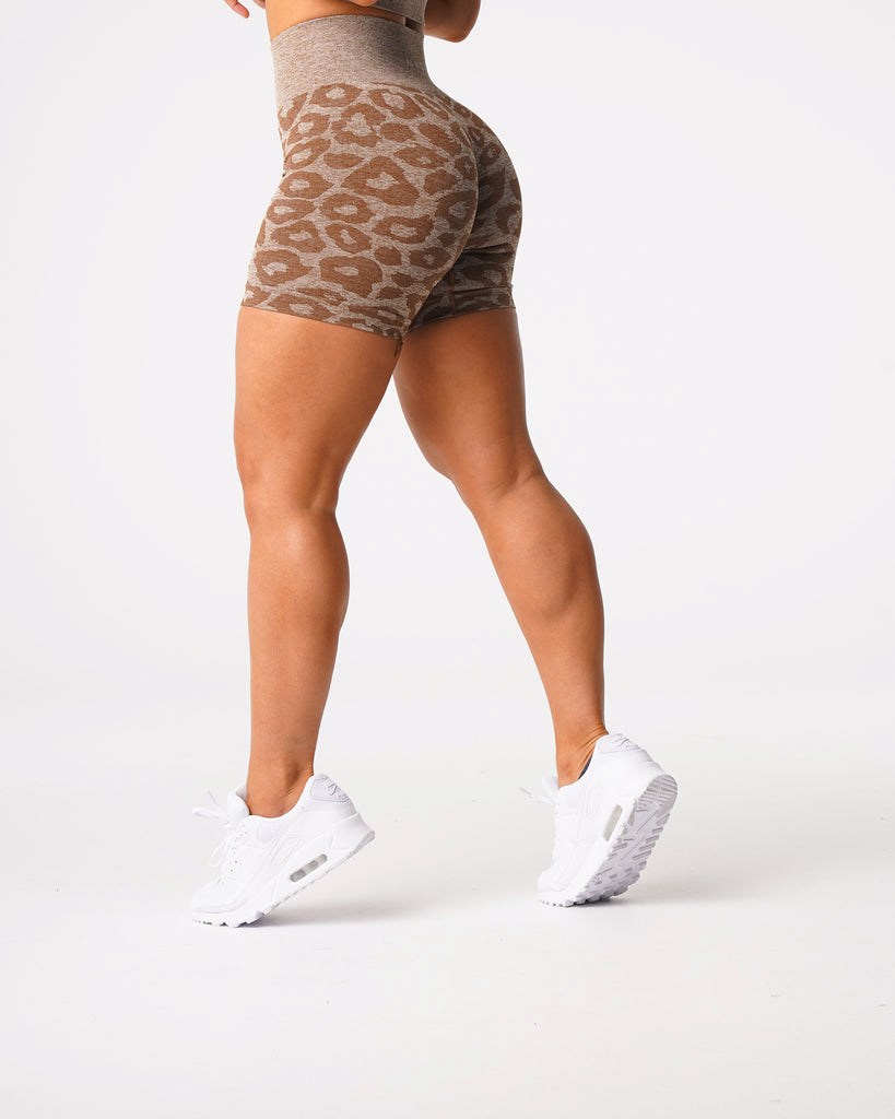 NVGTN Leopard Seamless Shorts Mocha | 89137-DPLO