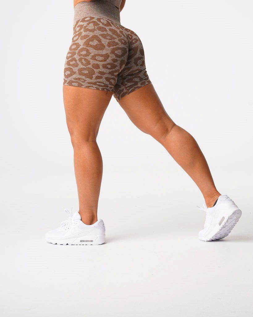 NVGTN Leopard Seamless Shorts Mocha | 89137-DPLO