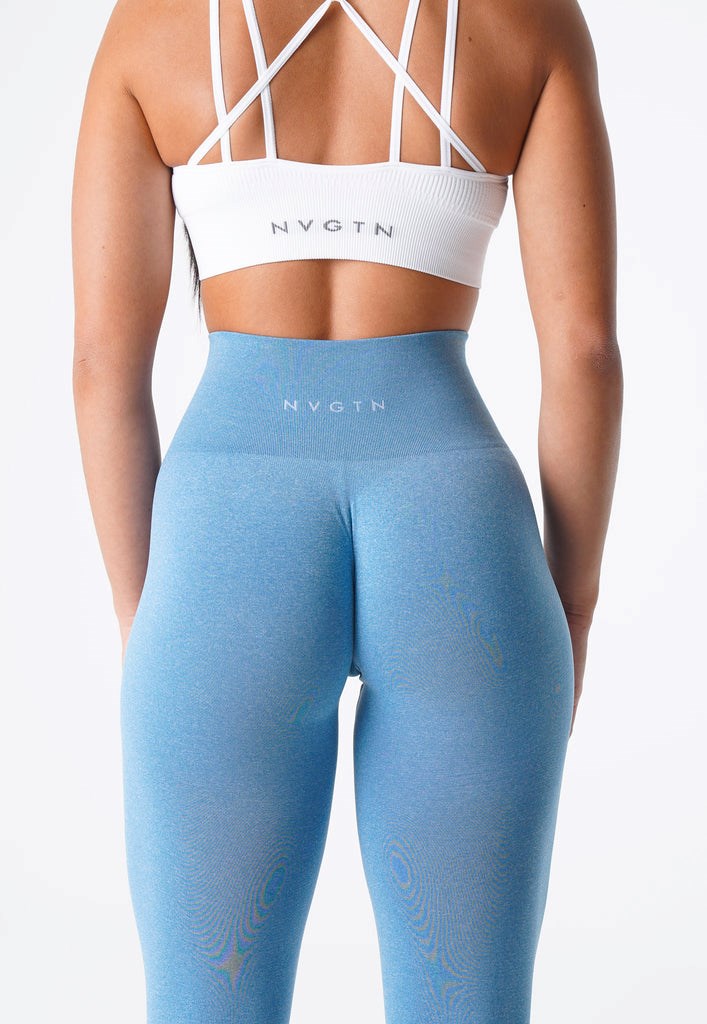 NVGTN NV Seamless Leggings Niebieskie | 69401-YJZX