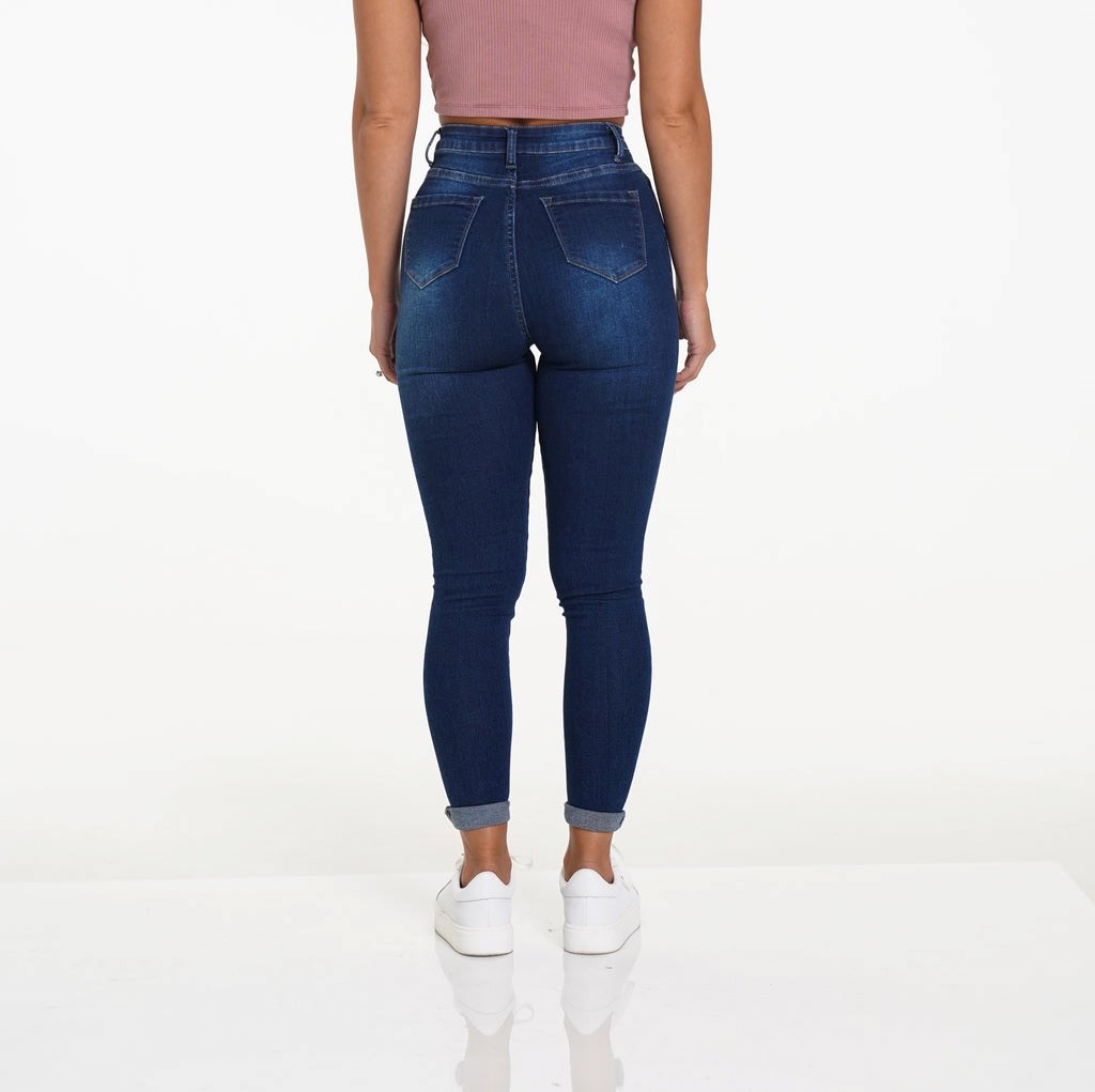 NVGTN Navishape Jeans Ciemny Niebieskie | 34028-EYSD