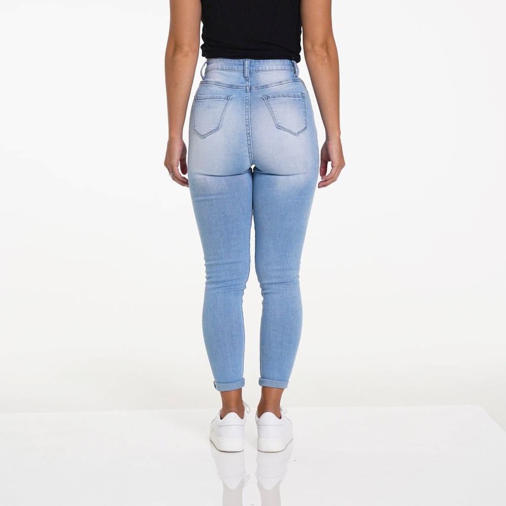 NVGTN Navishape Ripped Jeans Głęboka Niebieskie | 67435-YLSD