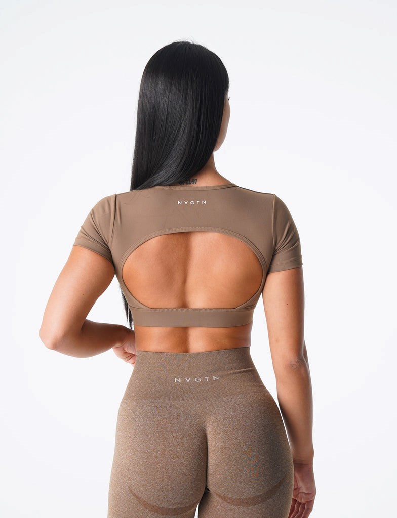 NVGTN Open Back Tee Mocha | 49230-CTKA