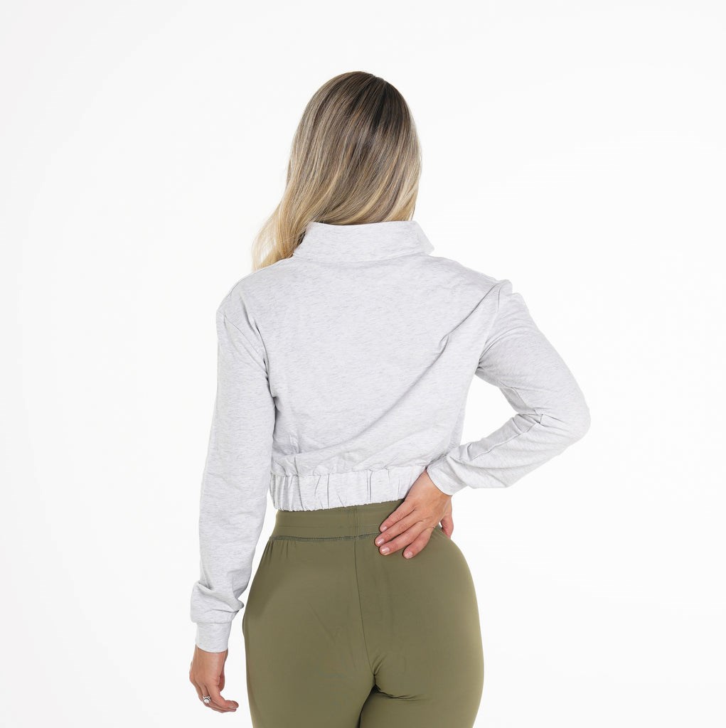 NVGTN Power Cropped Pullover Głęboka Szare | 28049-EIDA