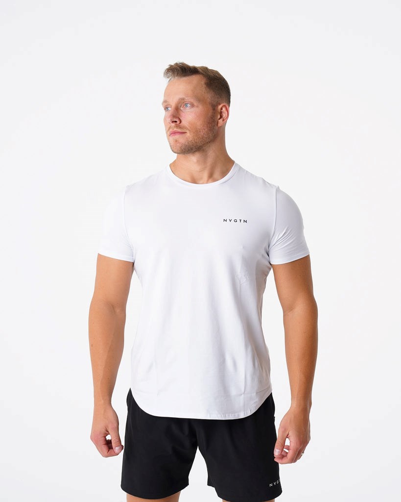 NVGTN Pulse Fitted Tee Białe | 32015-SLQI