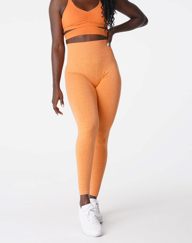 NVGTN Scrunch Seamless Leggings Pomarańczowe | 27940-STLH