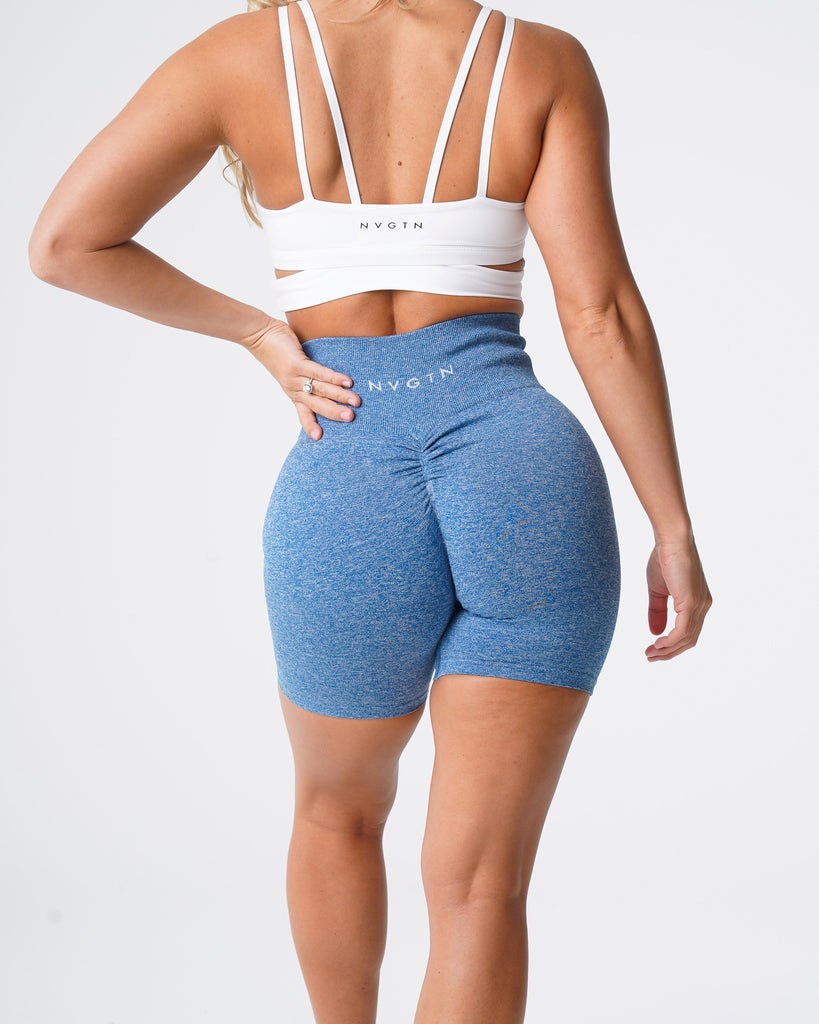 NVGTN Scrunch Seamless Shorts Niebieskie | 96571-UMFB