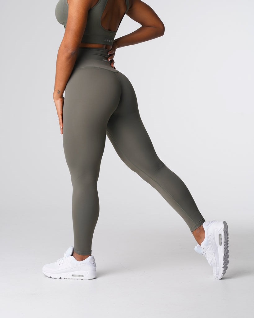 NVGTN Signature 2.0 Leggings Khaki Zielone | 47580-IGVK