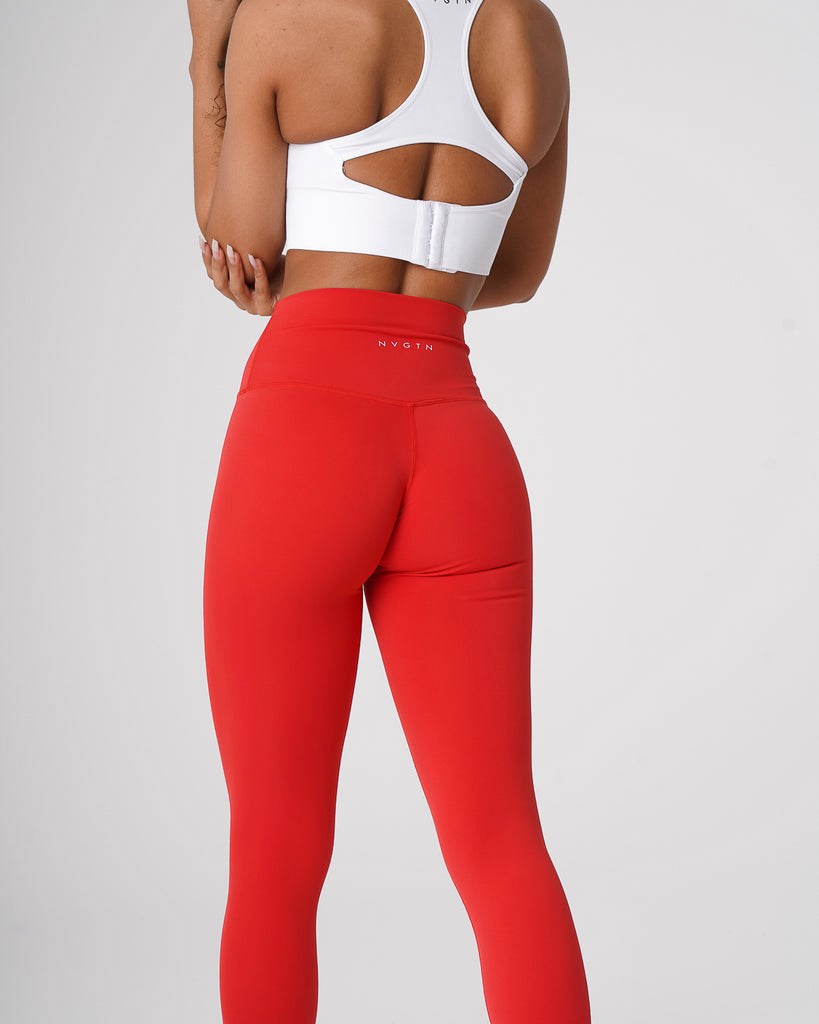 NVGTN Signature 2.0 Leggings Scarlet | 40327-IEAR