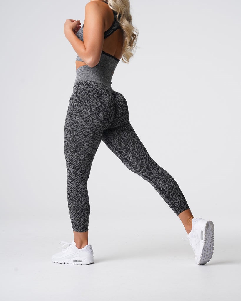 NVGTN Snakeskin Seamless Leggings Czarne | 46397-DKQJ