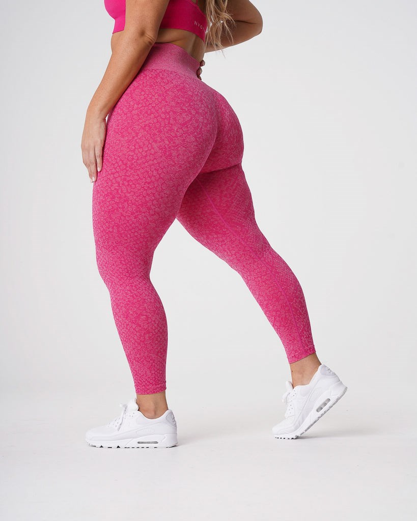 NVGTN Snakeskin Seamless Leggings Fuksja | 37860-XYAM