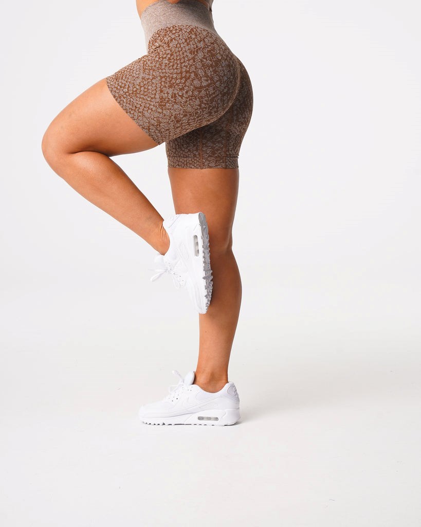 NVGTN Snakeskin Seamless Shorts Mocha | 46180-HDVR