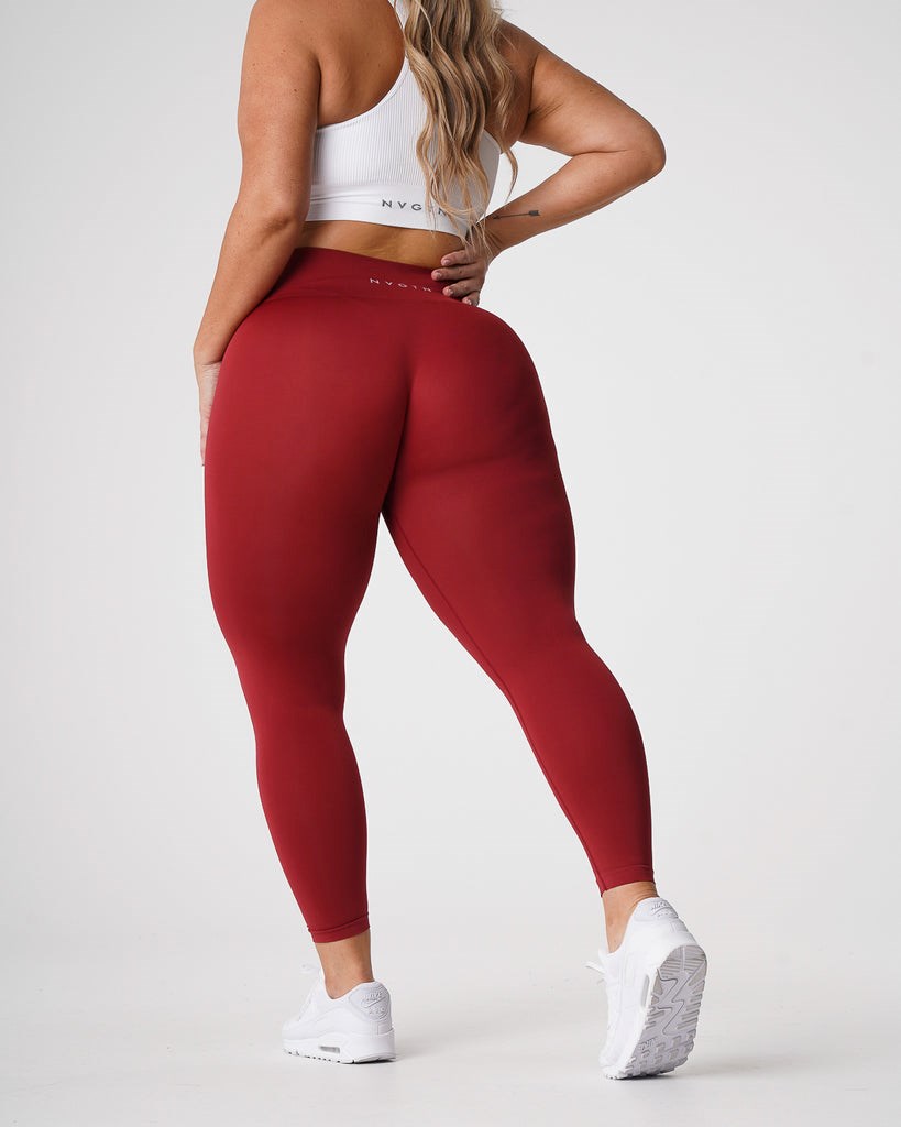 NVGTN Solid Seamless Leggings Carmine | 59068-OCNG