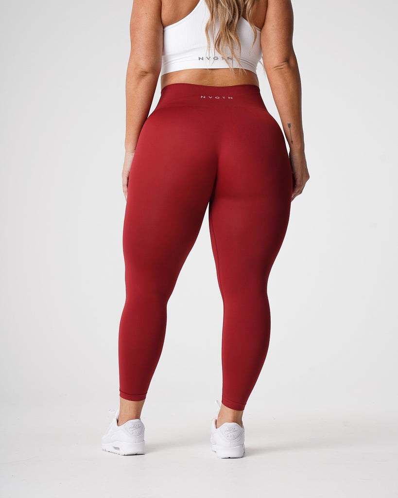 NVGTN Solid Seamless Leggings Carmine | 59068-OCNG