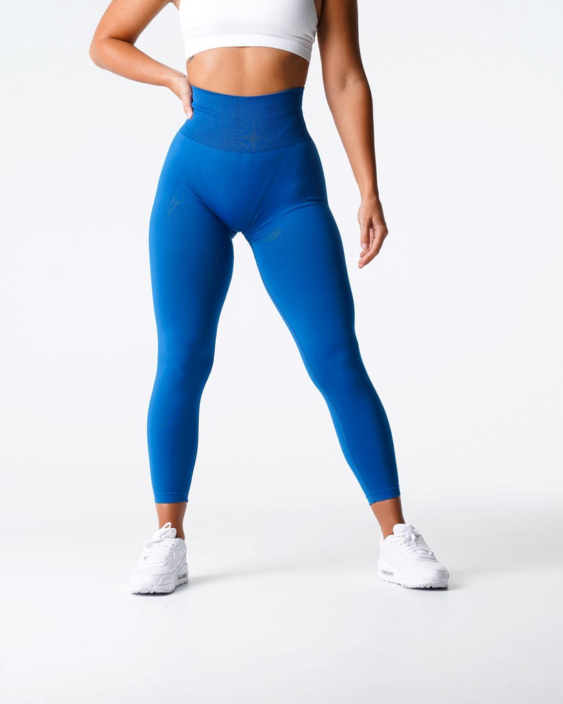 NVGTN Solid Seamless Leggings Niebieskie | 91645-MOPR