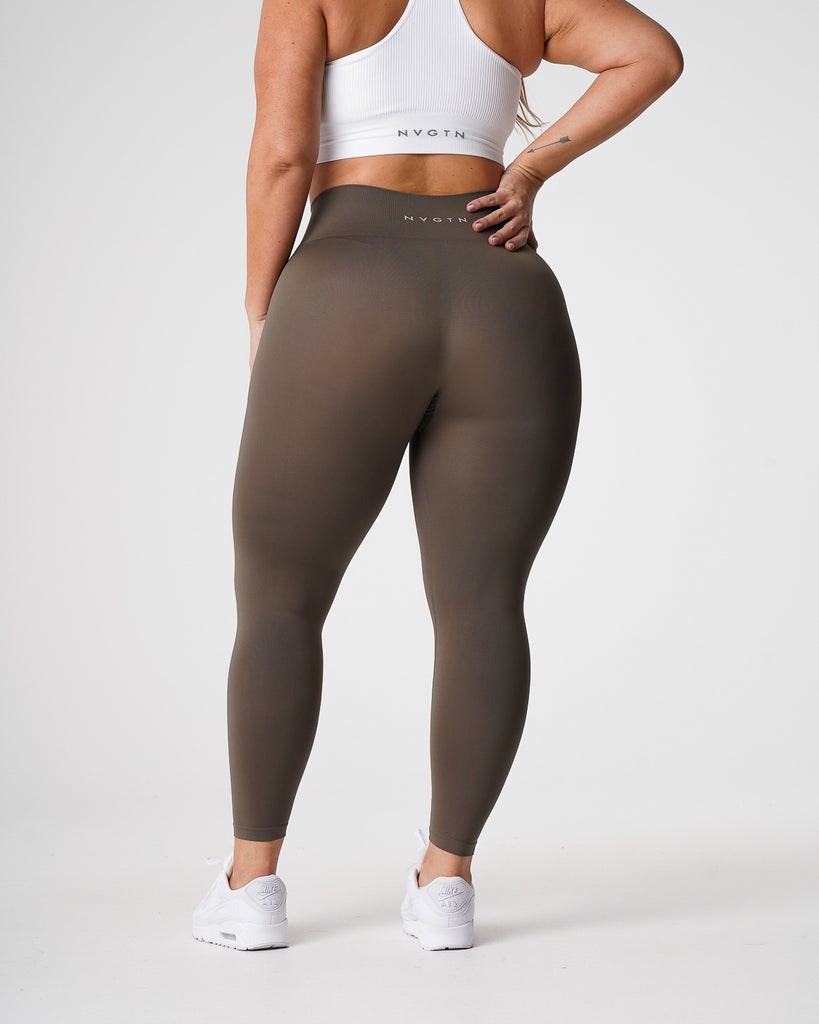 NVGTN Solid Seamless Leggings Oliwkowe | 39074-KYXP