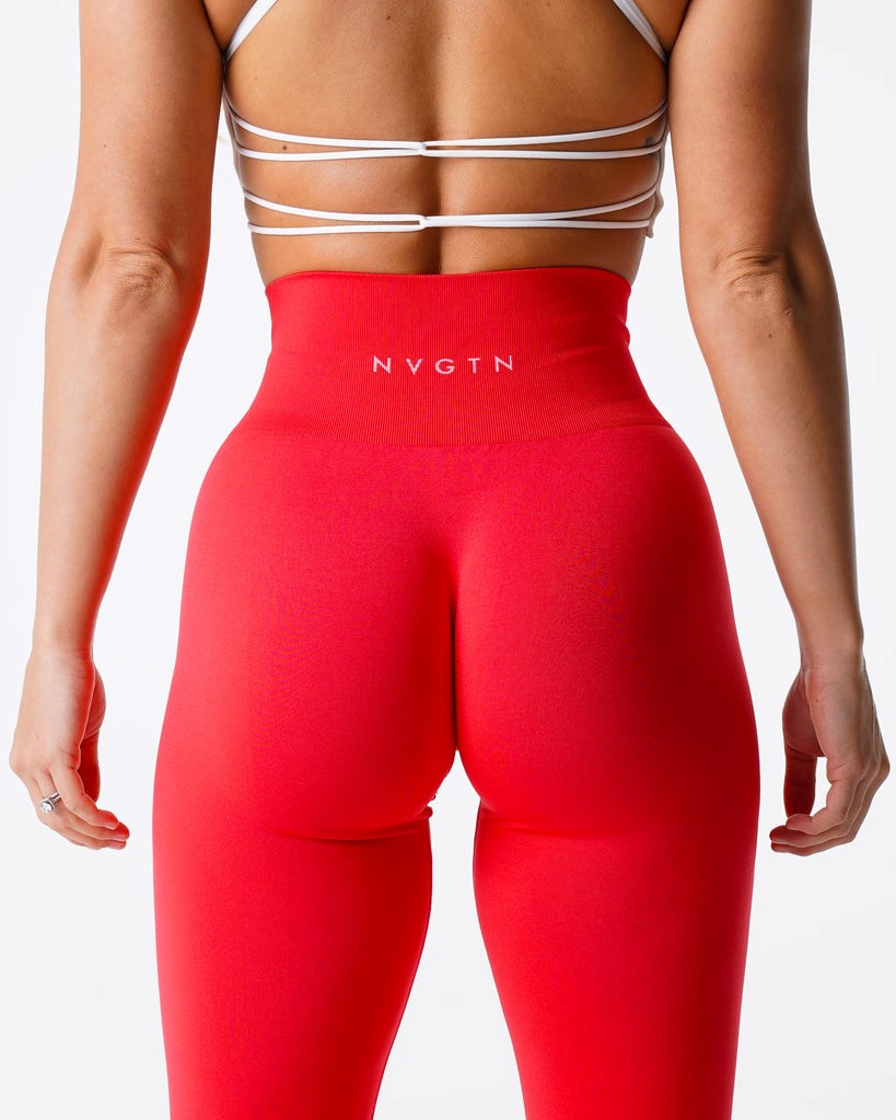 NVGTN Solid Seamless Leggings Scarlet | 61843-VRWX