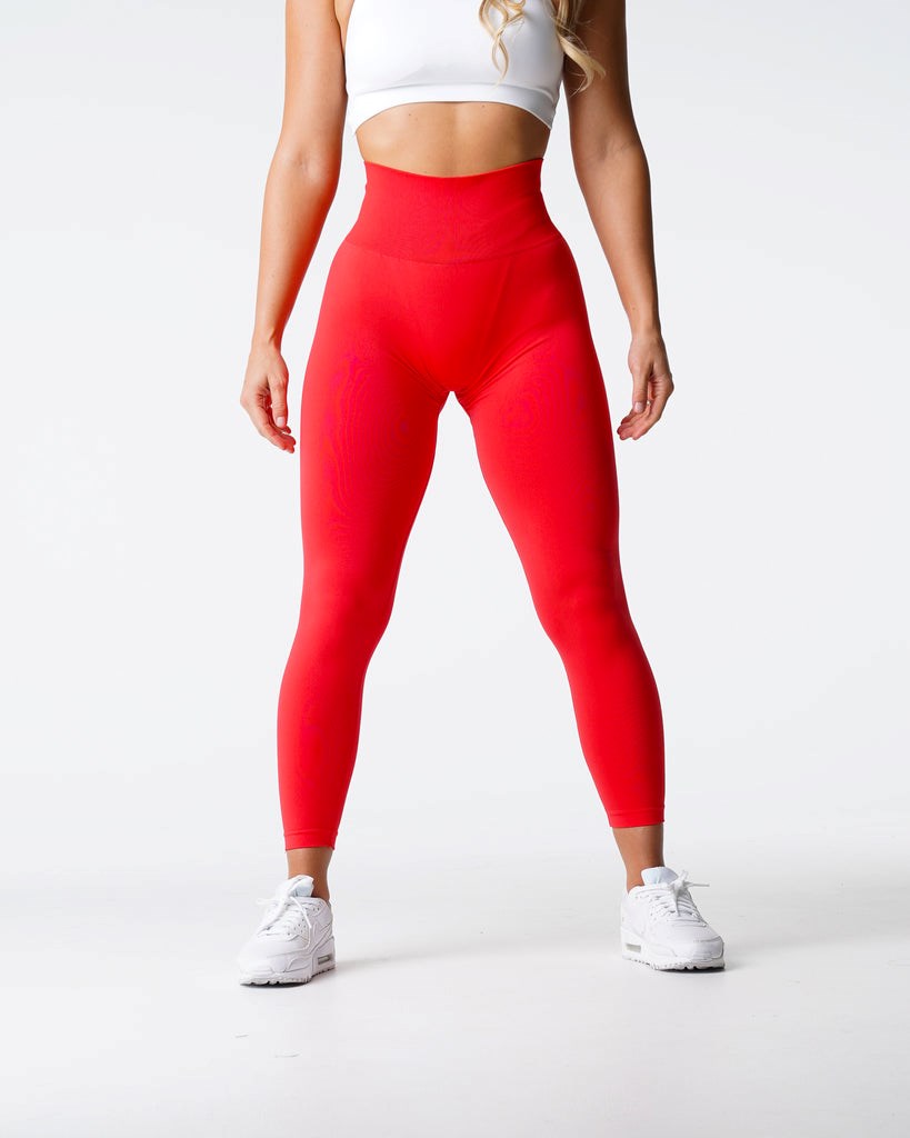 NVGTN Solid Seamless Leggings Scarlet | 61843-VRWX