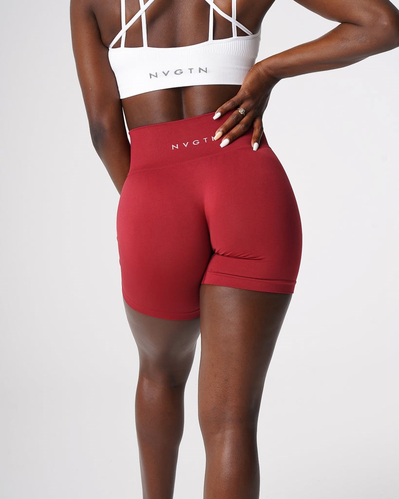 NVGTN Solid Seamless Shorts Carmine | 96031-ZGBR