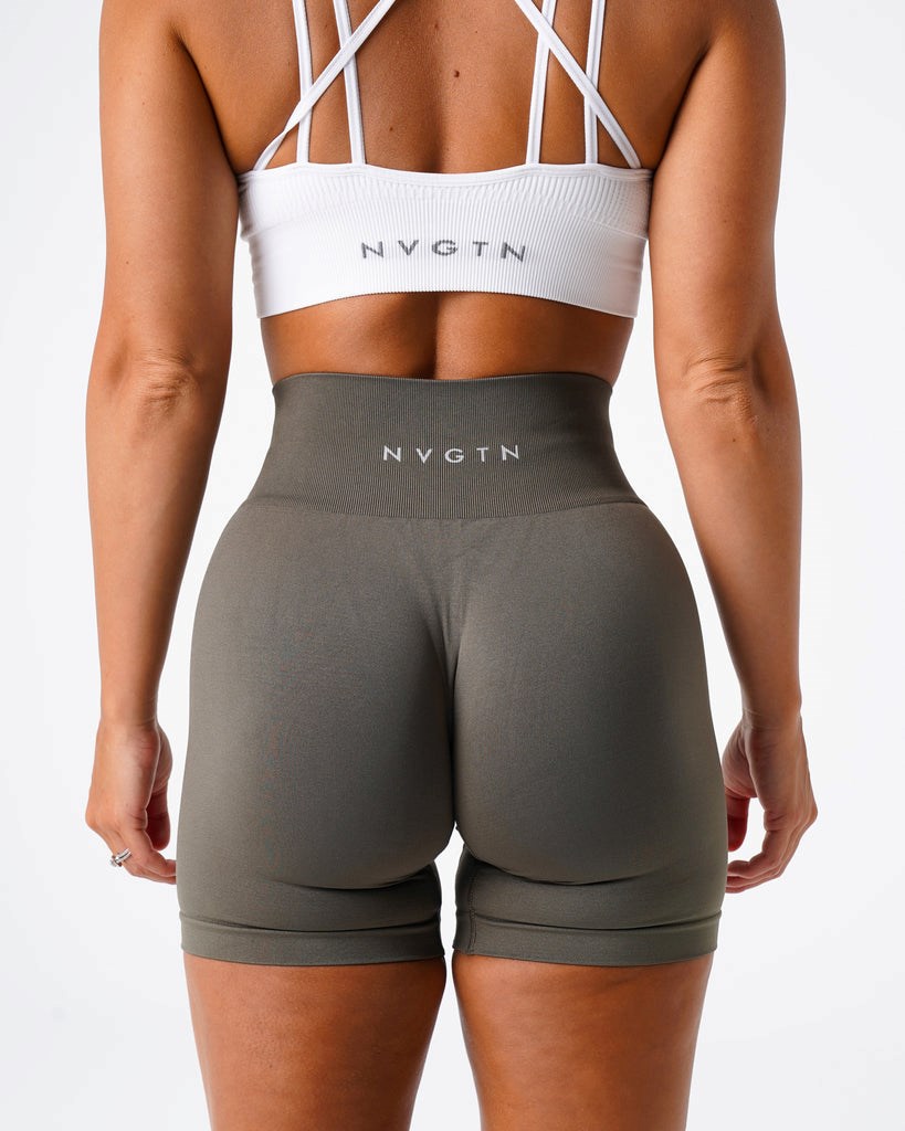 NVGTN Solid Seamless Shorts Oliwkowe | 76139-MZFW