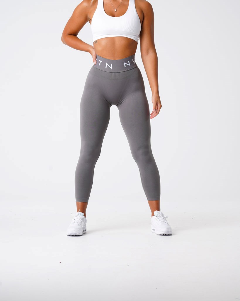 NVGTN Sportowe Seamless Leggings Charcoal | 47396-BAJG