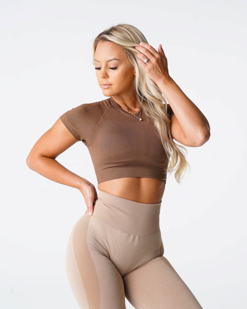 NVGTN Vortex Seamless Bra Top Mocha | 05413-HITE