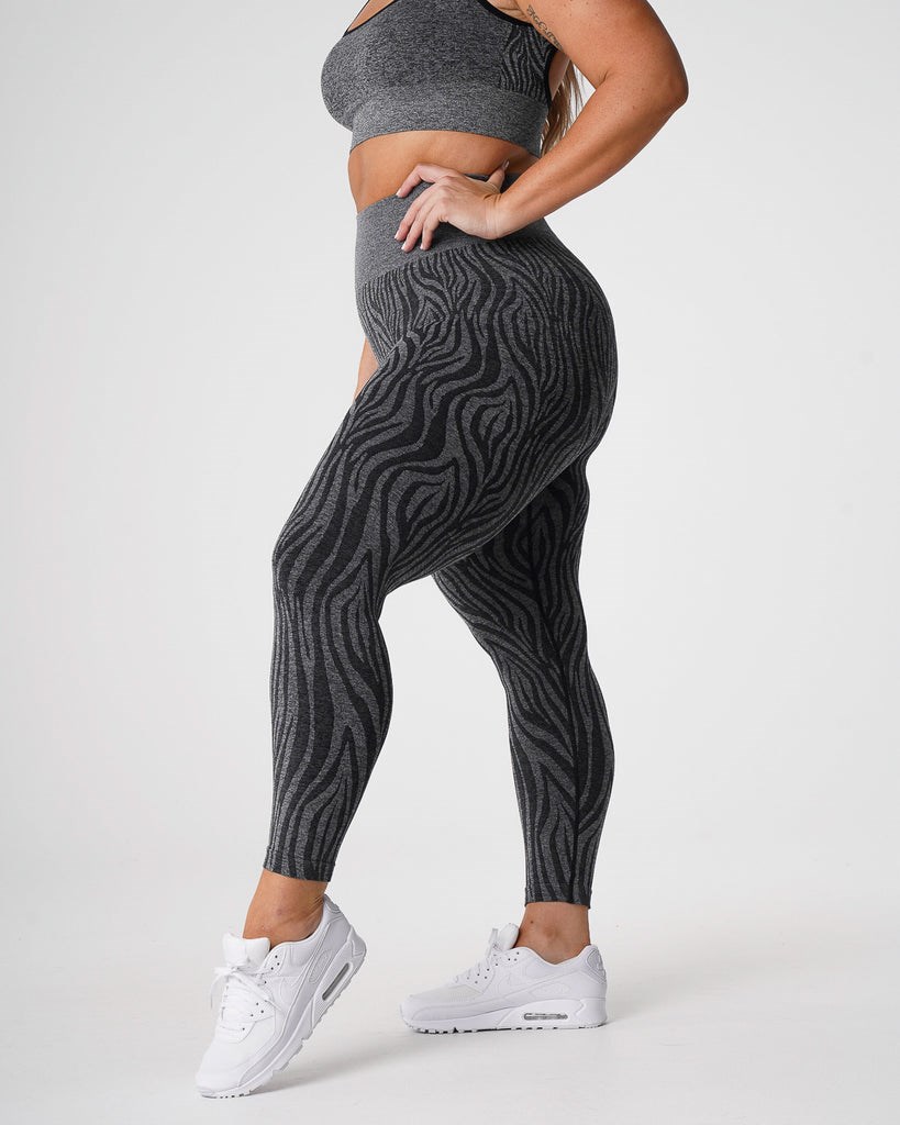 NVGTN Zebra Seamless Leggings Czarne | 42179-QCNK