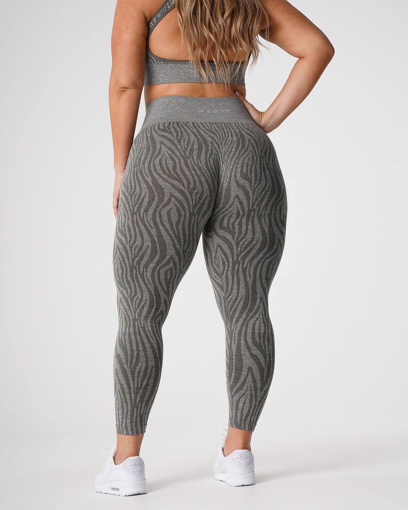 NVGTN Zebra Seamless Leggings Khaki Zielone | 18074-PKOX