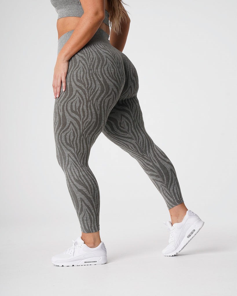 NVGTN Zebra Seamless Leggings Khaki Zielone | 18074-PKOX