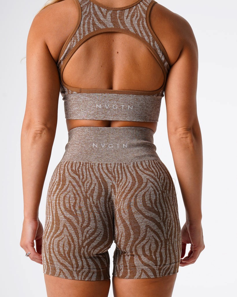 NVGTN Zebra Seamless Shorts Mocha | 21053-BMUQ