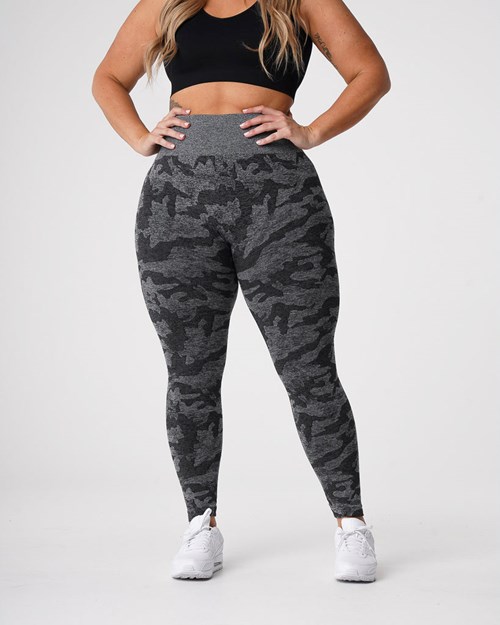 NVGTN Camo Seamless Leggings Czarne | 13045-HSDI