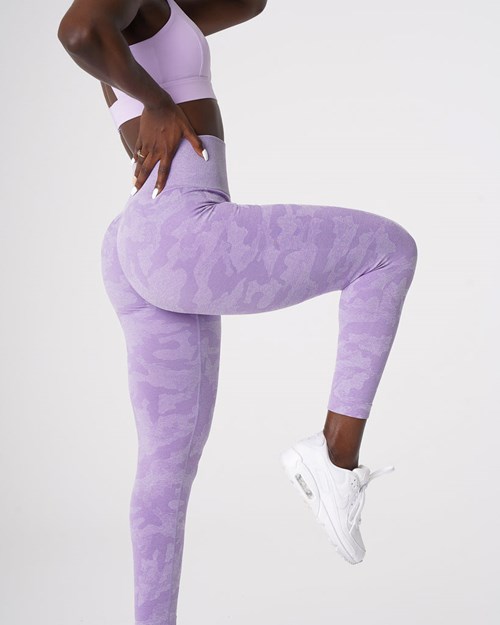 NVGTN Camo Seamless Leggings Lilac | 89204-KBFX