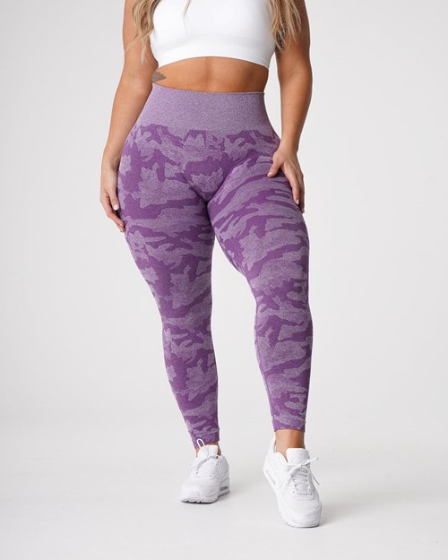 NVGTN Camo Seamless Leggings Violet | 87069-OTPR