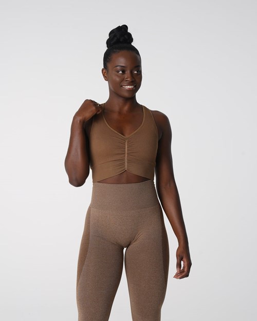 NVGTN Cinched Seamless Bra Mocha | 52736-LYOZ