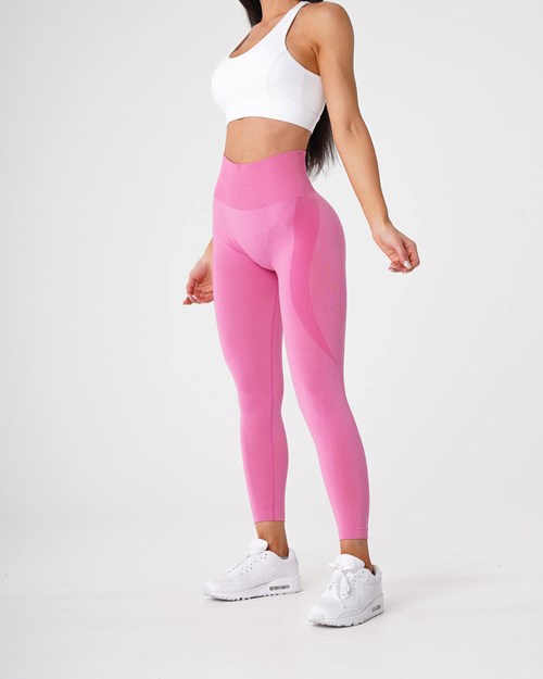 NVGTN Contour Seamless Leggings Różowe | 61573-REBQ