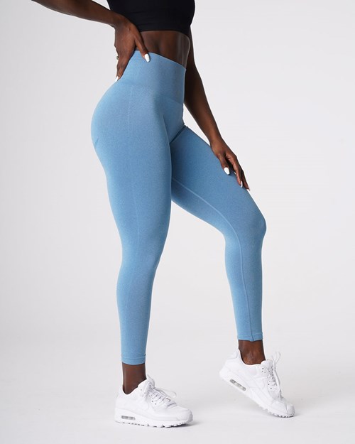 NVGTN Curve Seamless Leggings Niebieskie | 50362-YBXD