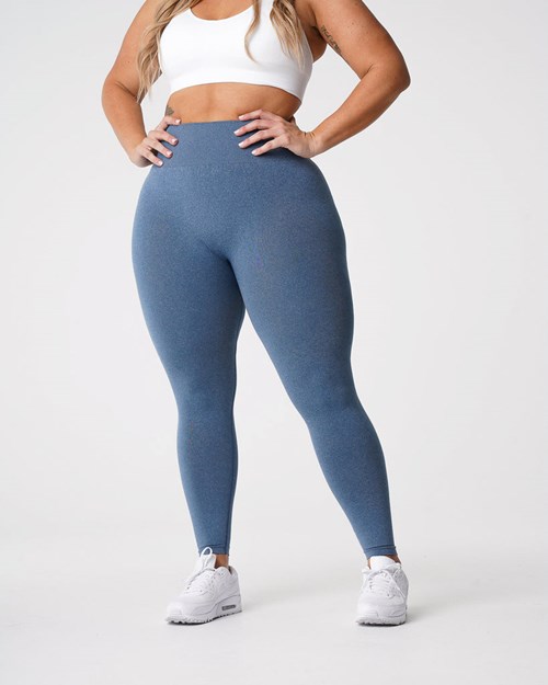 NVGTN NV Seamless Leggings Niebieskie | 26139-SBON