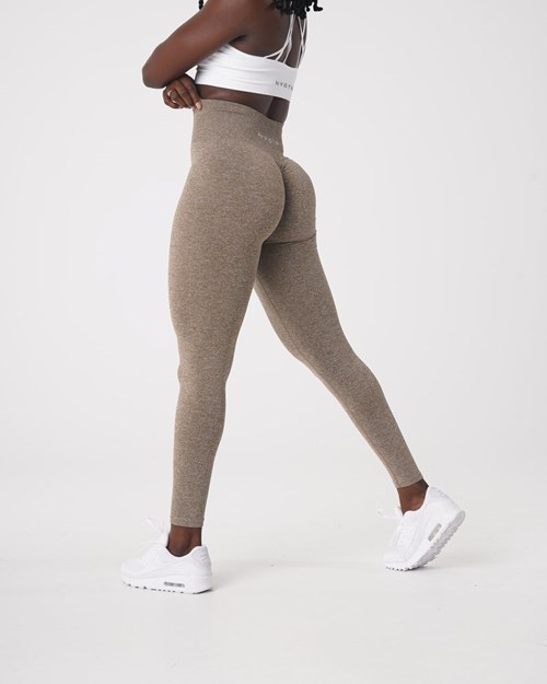 NVGTN Scrunch Seamless Leggings Mocha | 45193-TOZA