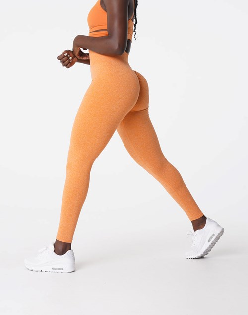 NVGTN Scrunch Seamless Leggings Pomarańczowe | 27940-STLH