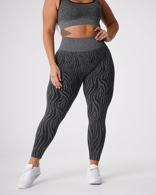 NVGTN Zebra Seamless Leggings Czarne | 42179-QCNK